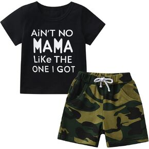 Infant Boy Clothes Baby Boy Summer Outfits Sets Printed Letter Short Sleeve T-Shirt and Short in Kuwait