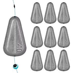 THKFISH Fishing Weights Sinkers No Roll Sinkers Lead Weights No Snag Flat Inline Sinkers for Catfishing Rigs Saltwater Freshwater 10PCS/5PCS