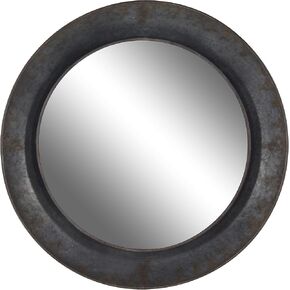 Deco 79 Metal Round Wall Mirror, 35" x 4" x 35", Gray in Saudi Arabia