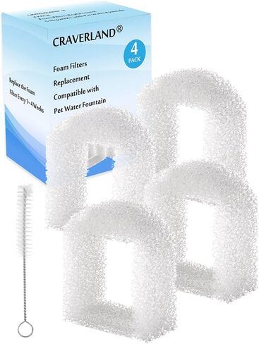 Foam Filters Replacement Compatible with Drinkwell Avalon,Stainless Steel 360 Pet Water Fountain,Pre Filters and a Motor Cleaning Brush Toolfor Cat Dog Water Dispenser(34+1 Pack) in Kuwait