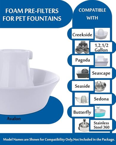 Foam Filters Replacement Compatible with Drinkwell Avalon,Stainless Steel 360 Pet Water Fountain,Pre Filters and a Motor Cleaning Brush Toolfor Cat Dog Water Dispenser(34+1 Pack) in Kuwait