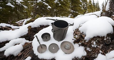 وعاء قهوة Valtcan Titanium Percolator سعة 1.5 لتر، غلاية تخييم خفيفة الوزن سعة 50 أونصة سائلة، مقبض زجاجي بسعة 6 أكواب، 395 جرام، غلاية مدمجة in Kuwait