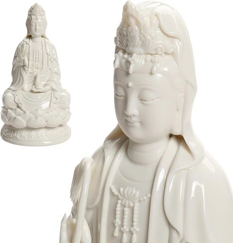 Top Ceramic Guan Yin Statue - Handmade Quan Yin Statues, Kwan Yin Statues, Quan Am Statue, Kuan Yin Statue,Guanyin Statue for Meditation Altar, Female Buddha Statue-Goddess of Mercy and Compassion in Saudi Arabia