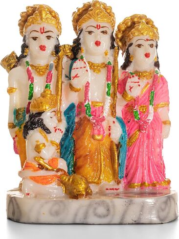 tarini Gallery God Statue Sculpture Idol تمثال عرض ديكور مرسومة يدويًا للمنزل والمكتب Pooja Ghar Temple Décor والهدايا (Ram Darbar) in Kuwait