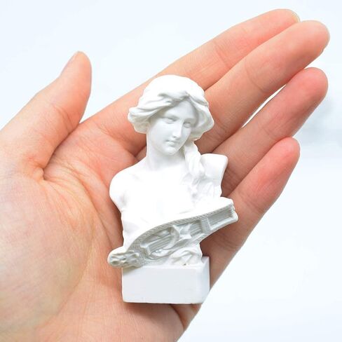 Resin Bust Statue 2.95 Inch Plaster Figurines Mini Home Decoration Sculpture White for Art Hobbyist-Artemis, Home Decoration in Saudi Arabia