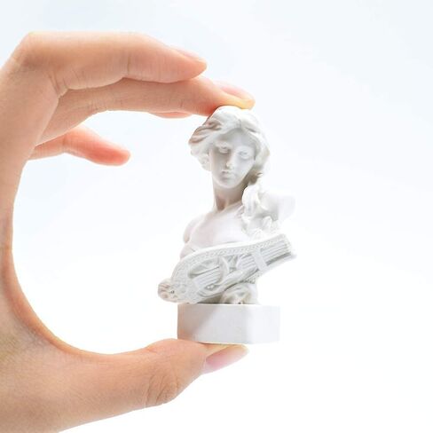 Resin Bust Statue 2.95 Inch Plaster Figurines Mini Home Decoration Sculpture White for Art Hobbyist-Artemis, Home Decoration in Saudi Arabia