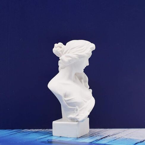 Resin Bust Statue 2.95 Inch Plaster Figurines Mini Home Decoration Sculpture White for Art Hobbyist-Artemis, Home Decoration in Saudi Arabia