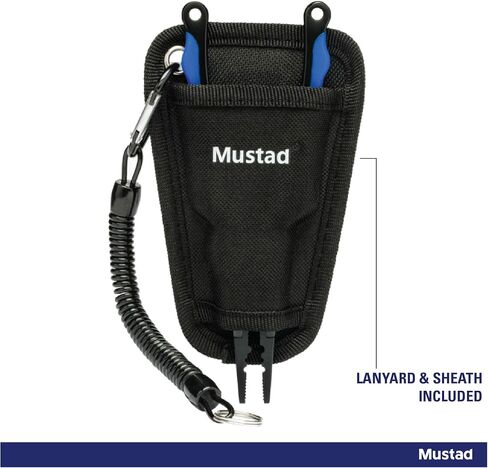 Mustad Aluminum Fishing Plier w/Sheath, Stainless Steel Jaws, Tungsten Carbide Cutter, Blue, 6.3" in Saudi Arabia