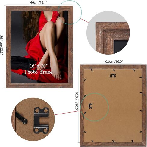 Calenzana 8x10 Picture Frames Rustic Distressed Photo Frame 8 x 10 Set, Wall Hanging and Tabletop, Glass Front, 2 Pack, Brown in Saudi Arabia