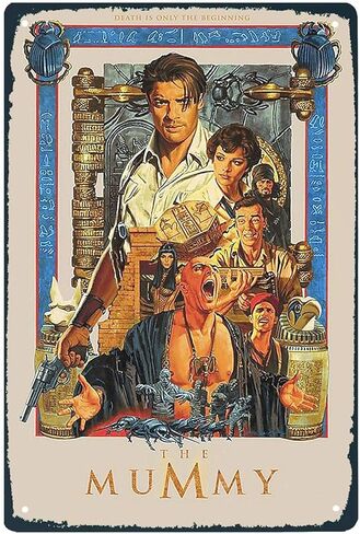 متين للجيهة لافتة معدنية من القصدير بعبارة Death is Only The Beginning The Mummy لتزيين حائط الكهف المنزلي مقاس 8 × 12 انش in Kuwait