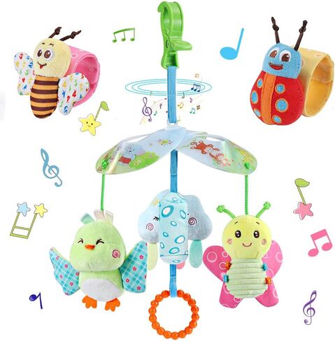 ألعاب الأطفال من YOYIKER لعبة عربة الأطفال بمشبك على مقعد السيارة للرضع، لعبة معلقة للأطفال مع خشخيشة هدية للأطفال الصغار (الحيوانات البحرية) in Kuwait