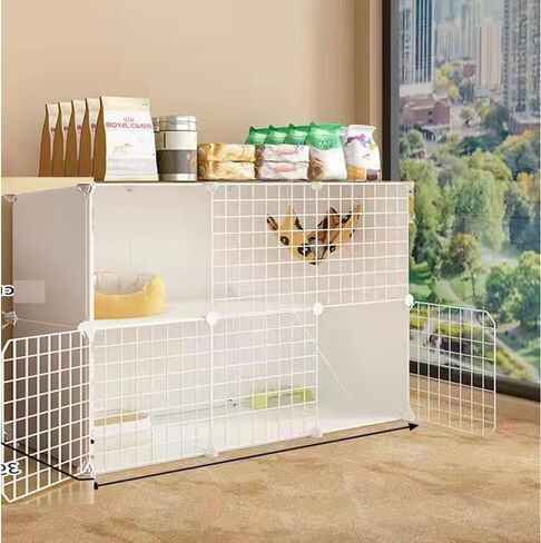 2-Tier Cat Cage Indoor DIY Cat Playpen Detachable Metal Wire Kennels Cat Cage Indoor Cat Enclosures DIY Cat Playpen Metal Kennel in Kuwait