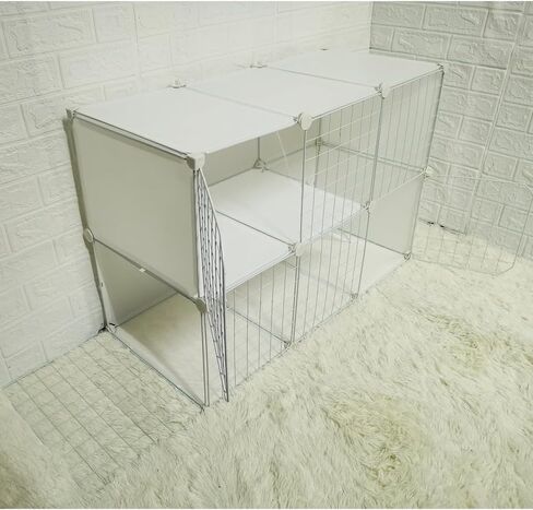2-Tier Cat Cage Indoor DIY Cat Playpen Detachable Metal Wire Kennels Cat Cage Indoor Cat Enclosures DIY Cat Playpen Metal Kennel in Kuwait