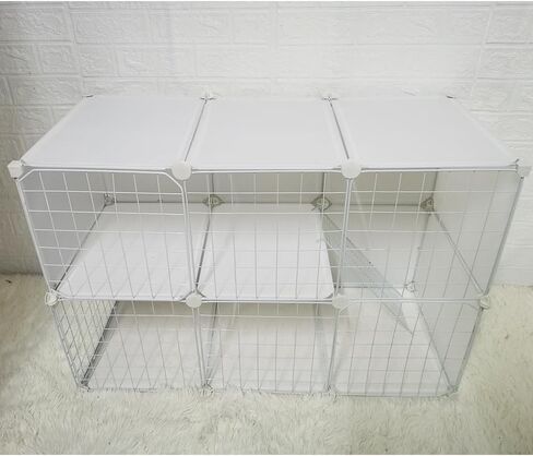 2-Tier Cat Cage Indoor DIY Cat Playpen Detachable Metal Wire Kennels Cat Cage Indoor Cat Enclosures DIY Cat Playpen Metal Kennel in Kuwait