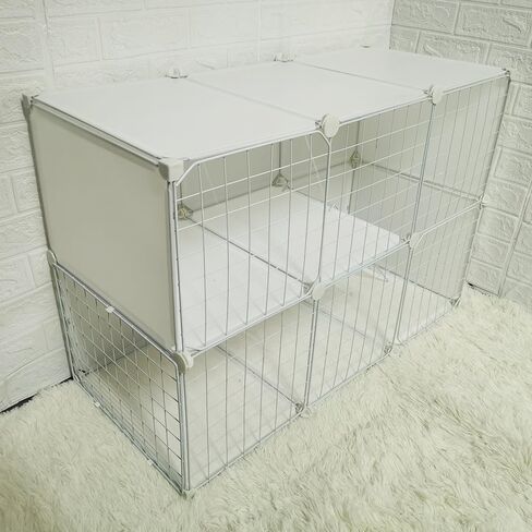 2-Tier Cat Cage Indoor DIY Cat Playpen Detachable Metal Wire Kennels Cat Cage Indoor Cat Enclosures DIY Cat Playpen Metal Kennel in Kuwait