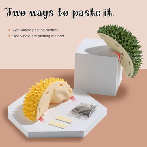 NVTED Cat Multifunction Brush, Durian Shaped Corner Tickler Cat Mint Self Hi Toy Hair Remover Furniture Protector Kittens Scratch Board Sisal Cat Scratching Pad Wall Mounted for Indoor Cats (Green) in Kuwait