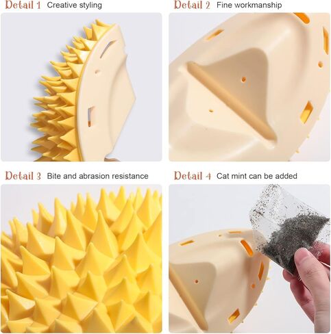 NVTED Cat Multifunction Brush, Durian Shaped Corner Tickler Cat Mint Self Hi Toy Hair Remover Furniture Protector Kittens Scratch Board Sisal Cat Scratching Pad Wall Mounted for Indoor Cats (Green) in Kuwait