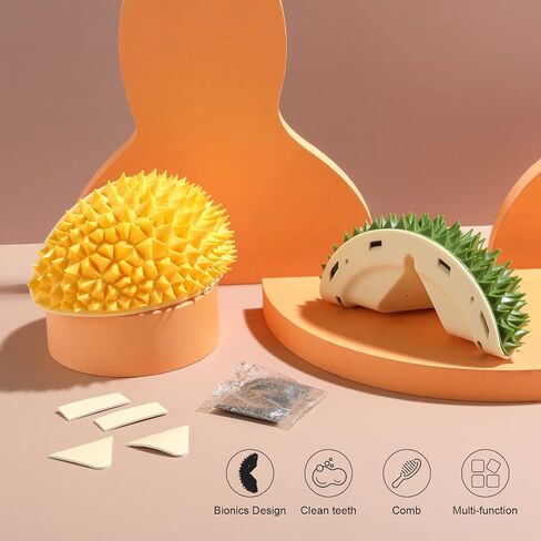 NVTED Cat Multifunction Brush, Durian Shaped Corner Tickler Cat Mint Self Hi Toy Hair Remover Furniture Protector Kittens Scratch Board Sisal Cat Scratching Pad Wall Mounted for Indoor Cats (Green) in Kuwait