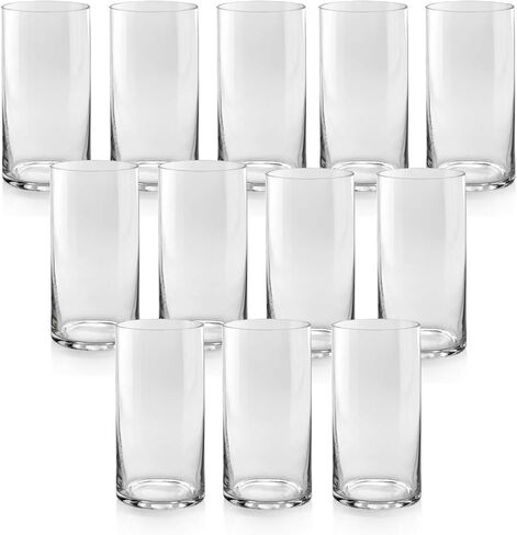 مجموعة مكونة من 12 مزهرية زجاجية اسطوانية بطول 20.32 سم - متعددة الاستخدامات: شمعة عامودية، حوامل شموع عائمة أو مزهرية زهرية، مثالية كزينة مركزية للزفاف. in Kuwait