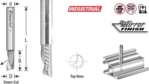 أداة Amana - 51772 مزمار حلزوني من الكربيد CNC، قطع ألومنيوم 1/8 قطر × 1/4 × 1 in Kuwait