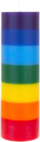 Mega Candles 5 pcs Unscented Multi Color Chakra Straight Taper Candle, Hand Poured Premium Wax Candles 10 Inch x 1 Inch, 100% Cotton Wick, Promotes Positive Energy, Meditation & Relaxation in Saudi Arabia