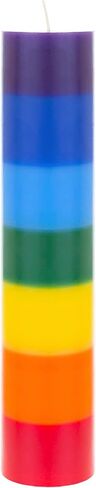 Mega Candles 5 pcs Unscented Multi Color Chakra Straight Taper Candle, Hand Poured Premium Wax Candles 10 Inch x 1 Inch, 100% Cotton Wick, Promotes Positive Energy, Meditation & Relaxation in Saudi Arabia