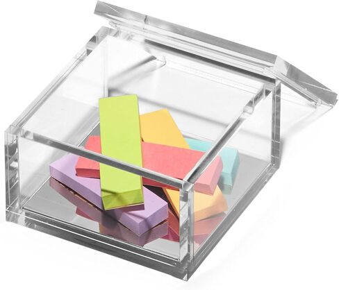 منظم مكتب أكريليك من OfficeGoods مع قاعدة ذهبية - صندوق احتمالات ونهايات عملي وأنيق للعرض أو التخزين - مثالي للمنزل أو المكتب، المطبخ، منضدة الحمام، عرض التحف - كبير جدًا in Saudi Arabia