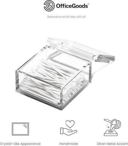 منظم مكتب أكريليك من OfficeGoods مع قاعدة ذهبية - صندوق احتمالات ونهايات عملي وأنيق للعرض أو التخزين - مثالي للمنزل أو المكتب، المطبخ، منضدة الحمام، عرض التحف - كبير جدًا in Saudi Arabia