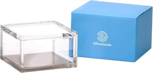 منظم مكتب أكريليك من OfficeGoods مع قاعدة ذهبية - صندوق احتمالات ونهايات عملي وأنيق للعرض أو التخزين - مثالي للمنزل أو المكتب، المطبخ، منضدة الحمام، عرض التحف - كبير جدًا in Saudi Arabia