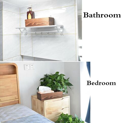 Farmhouse Rustic Bathroom Decor Box Funny Toilet Paper Tank Storage Basket, Toilet Paper Holder Wooden Decorative Box Perfect for Kitchen Table Countertop Utensil Farmhouse (Brown) in Saudi Arabia