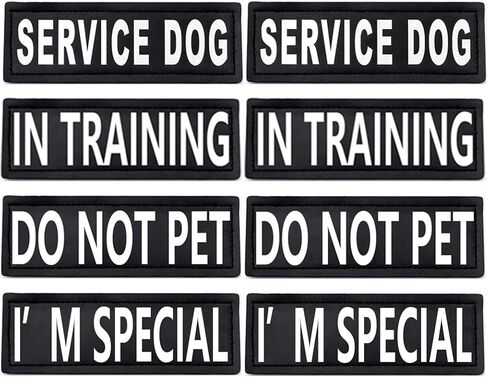 8pcs Service Dog Patch 6" x 2",Do Not Pet/Service Dog/in Training/I'm Special Patches,Clear Pattern Dog Patches for Vest,Patches for Dog Harness,Dog Vest Patches in Saudi Arabia