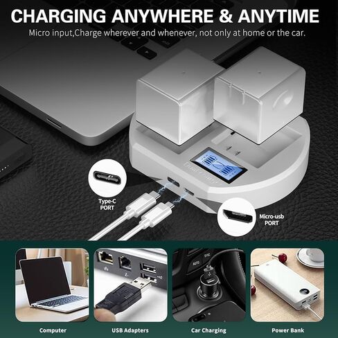 Taken Charger Station for Arlo Pro & Arlo Pro 2 Security Battery, Dual Replacement Battery Charger with Micro USB & Type C Charger Port in Kuwait