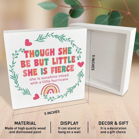 Nursery Room Wooden Box Sign, You Were Made with Love, Inspirational Nursery Girls Bedroom Desk Decor, Motivational Kids Room Nursery Decoration, Nursery Baby Shower Gifts for Newborn Baby Girls in Saudi Arabia
