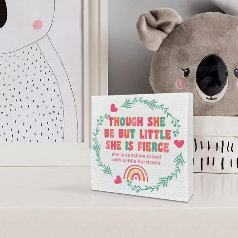 Nursery Room Wooden Box Sign, You Were Made with Love, Inspirational Nursery Girls Bedroom Desk Decor, Motivational Kids Room Nursery Decoration, Nursery Baby Shower Gifts for Newborn Baby Girls in Saudi Arabia
