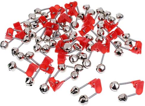 COMOK Plastic Clamp Fishing Rod Alarm Dual Alert Bells with Clamp Tip ABS Red Fishing Accessory 70PCS in Saudi Arabia