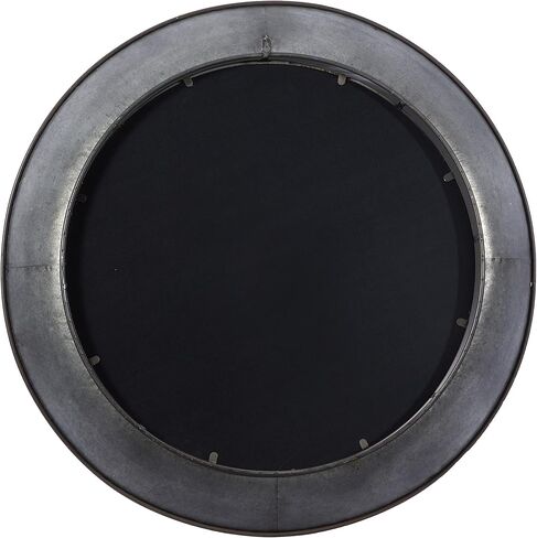 Deco 79 Metal Round Wall Mirror, 35" x 4" x 35", Gray in Saudi Arabia