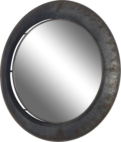 Deco 79 Metal Round Wall Mirror, 35" x 4" x 35", Gray in Saudi Arabia