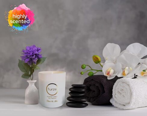 Stress No More | Premium Quality Scented Candle | Highly Scented with Fascinating Lilac Fragrance | 12.3oz 100% Natural Soy Wax | 50H Long Burning Time | Scented Candles Gifts for Women & Men in Saudi Arabia