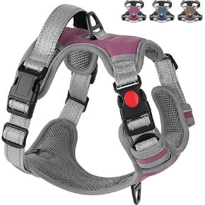 صدرية للكلاب متوسطة الحجم من ديدوج، سرج عاكس وسهل المشي مع مقبض، حزام شبكي ناعم ومسامي للكلاب مع مشابك أمامية للمشي للكلاب الكبيرة، مقاس L، أرجواني in Kuwait