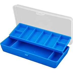 Elvaesther Fishing Tackle Boxes, Portable Fishing Tackle Storage 11 Compartments Double-layer Lure Bait Storage Case Plastic Fishing Lure Bait Organizer Case Container Transparent