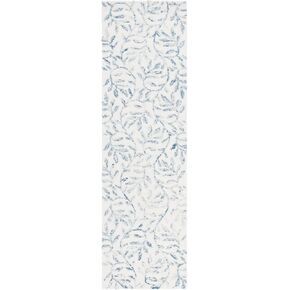 سجادة SAFAVIEH Jardin Collection - 2'3" x 8'، عاجي وأزرق، صوف زهري مصنوع يدويًا، مثالية للمناطق ذات حركة المرور العالية في غرفة المعيشة وغرفة النوم (JAR734M) in Saudi Arabia