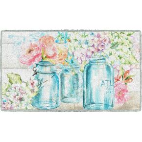 برومو ميلز الزهور الملونة في منطقة ماسون جار البساط للمطبخ، سجادة المدخل، غرفة المعيشة أو غرفة النوم، 1'8 بوصة × 2'10 بوصة، متعددة in Kuwait