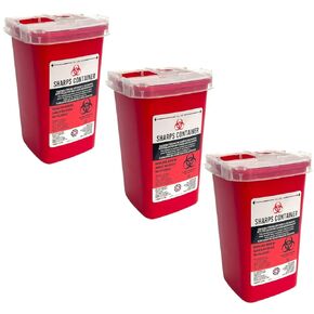 Hildbrandt Sharps Container for Professional and Home Use - 1 Quart or 2 Quart - Needle and Syringe Disposal (1 Quart/1 Liter x1)