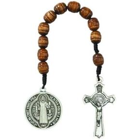 Angel Threads Boutique 9" Fabulous Saint Benedict Pocket/Purse Wood Rosary Rosario Catholic Psalm 37:3 in Saudi Arabia