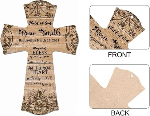 صليب خشبي من CALUOHO مرسومة يدويًا على شكل زهور سيراميك ملهمة من الزجاج الملون للمنزل والمزرعة وغرفة النوم وغرفة المعيشة وديكور الحائط هدية 5 × 7 بوصة in Kuwait