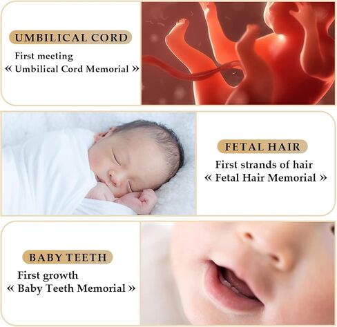 DOERDO Baby Tooth Box Umbilical Cord Keepsake Box Hair Collection Box with 3 Glass Bottles Kids Souvenir Storage Box to Keep the Childwood Memory, 4.5"x3.1" in Saudi Arabia
