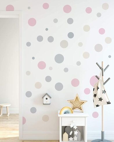 Runtoo Colorful Polka Dot Wall Decals Boho Modern Abstract Wall Art Stickers Circle Window Clings Living Room Girls Bedroom Kids Nursery Home Decor in Saudi Arabia