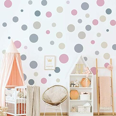 Runtoo Colorful Polka Dot Wall Decals Boho Modern Abstract Wall Art Stickers Circle Window Clings Living Room Girls Bedroom Kids Nursery Home Decor in Saudi Arabia