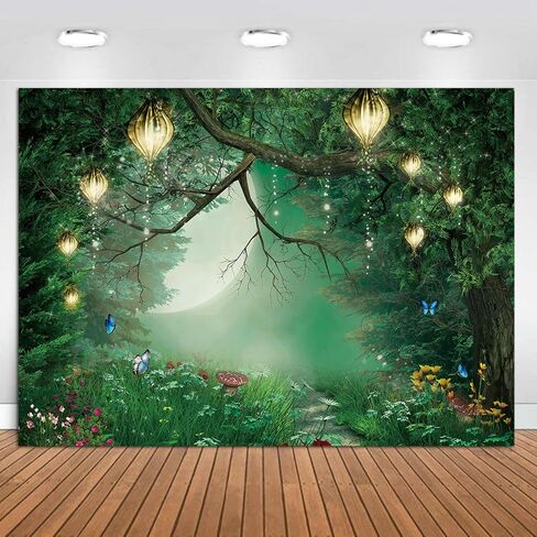 Spring Enchanted Fairytale Forest Backdrop for Photography Mushroom Wonderland Photo Background for Newborn Baby Shower Photoshoot Children Birthday Party Decorations 5x3ft Banner in Saudi Arabia