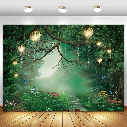 Spring Enchanted Fairytale Forest Backdrop for Photography Mushroom Wonderland Photo Background for Newborn Baby Shower Photoshoot Children Birthday Party Decorations 5x3ft Banner in Saudi Arabia